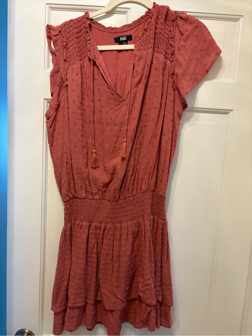Paige Mauve Textured Tiered Short Dress